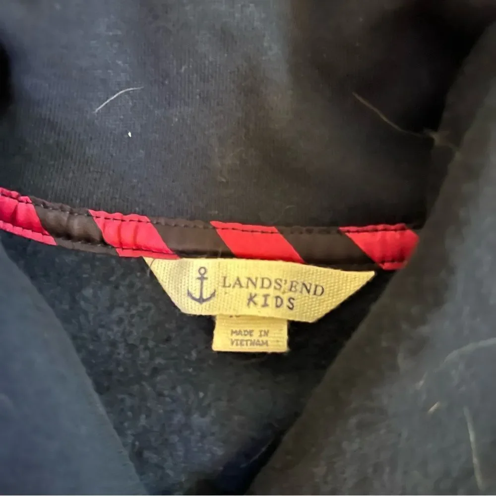 Navy Button-Up Jacket lands end - Picture 2 of 8